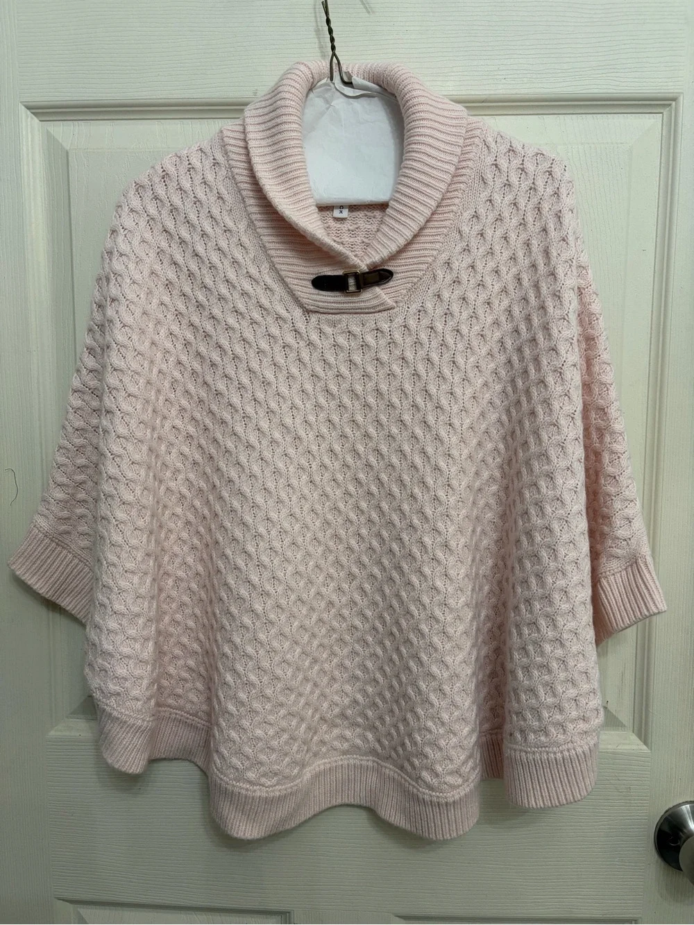 Janie & Jack Pink Cable Knit Poncho Cape Turtleneck pink color girls size 12